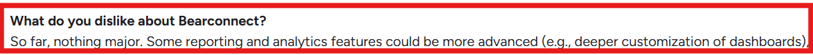 BearConnect G2 review about reporting feature