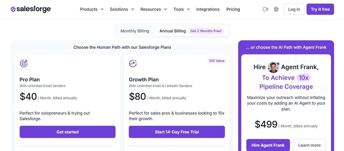 Salesforge’s pricing