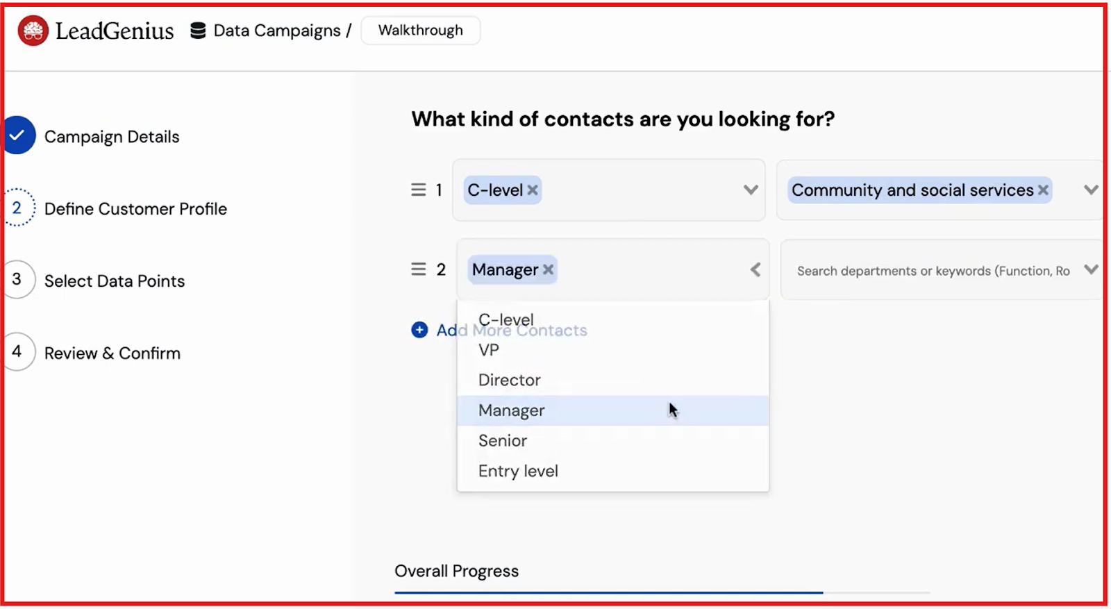Define your target on LeadGenius