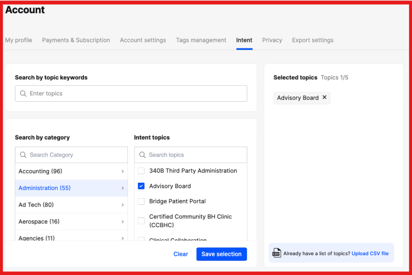 Apply intent signals on Lusha