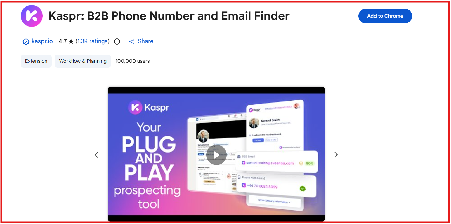 Kaspr chrome extension