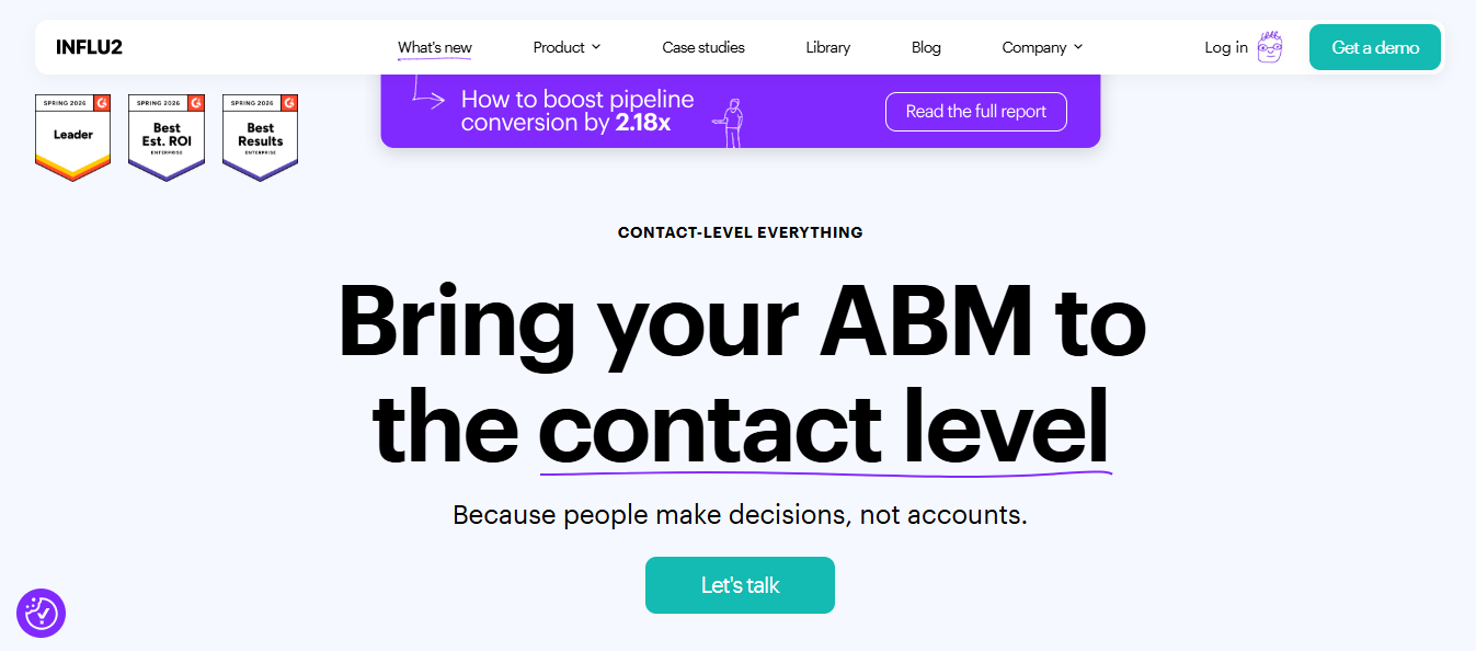 This image shows Influ2 homepage