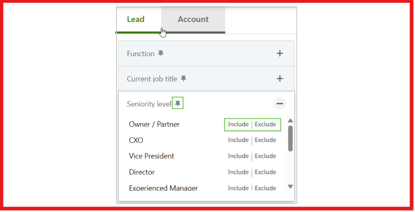 Setting filters to find leads on LinkedIn Sales Navigator