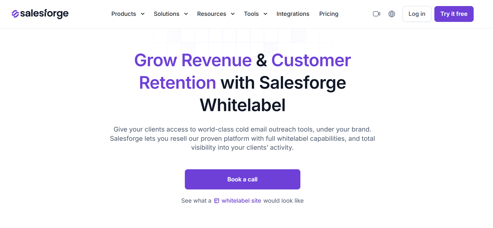 Salesforge whitelabel homepage