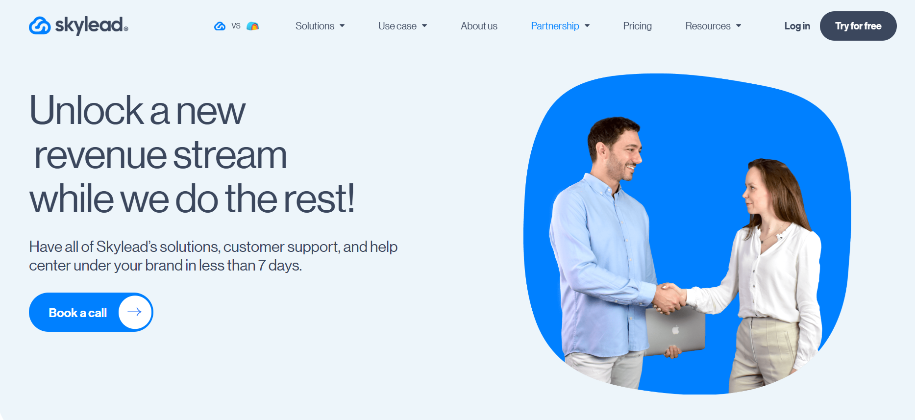 Skylead white label homepage