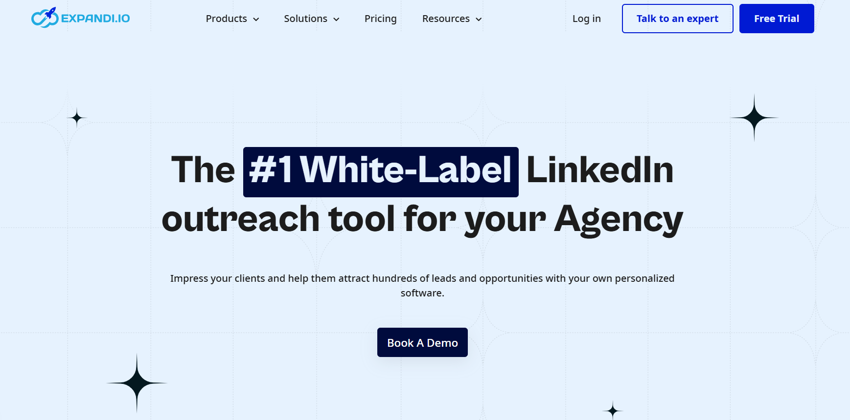 Expandi white-label homepage