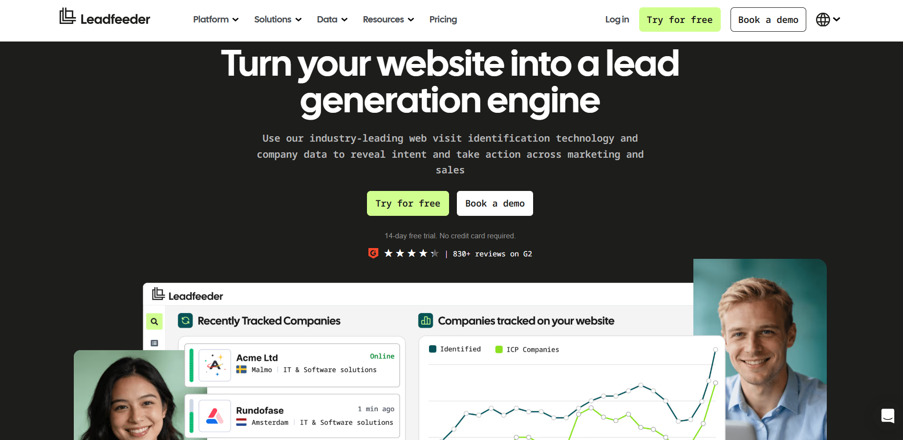 Leadfeeder homepage