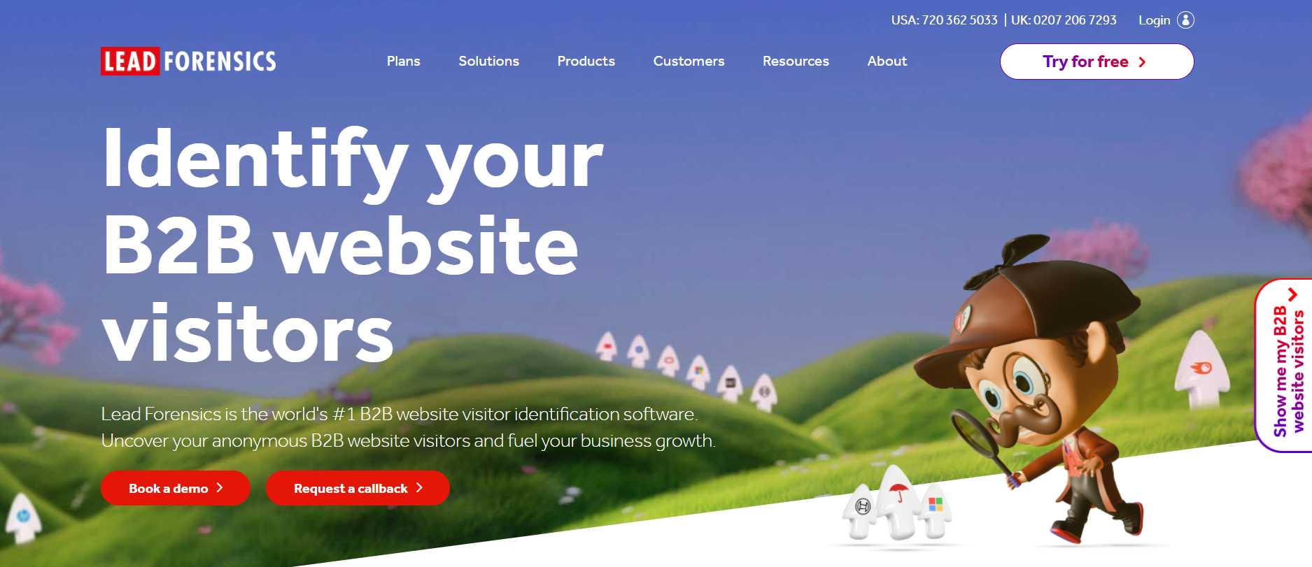 Lead Forensics homepage