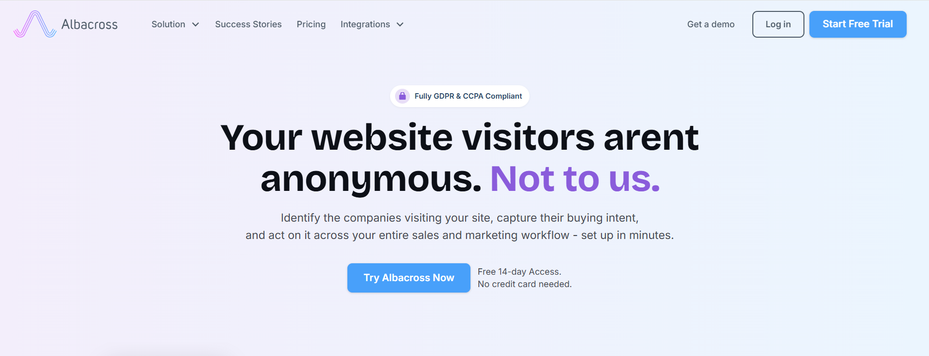 Albacross homepage