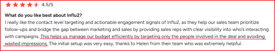 Influ2 user pricing its precise targeting