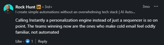 User sharing experience using Instantly AI