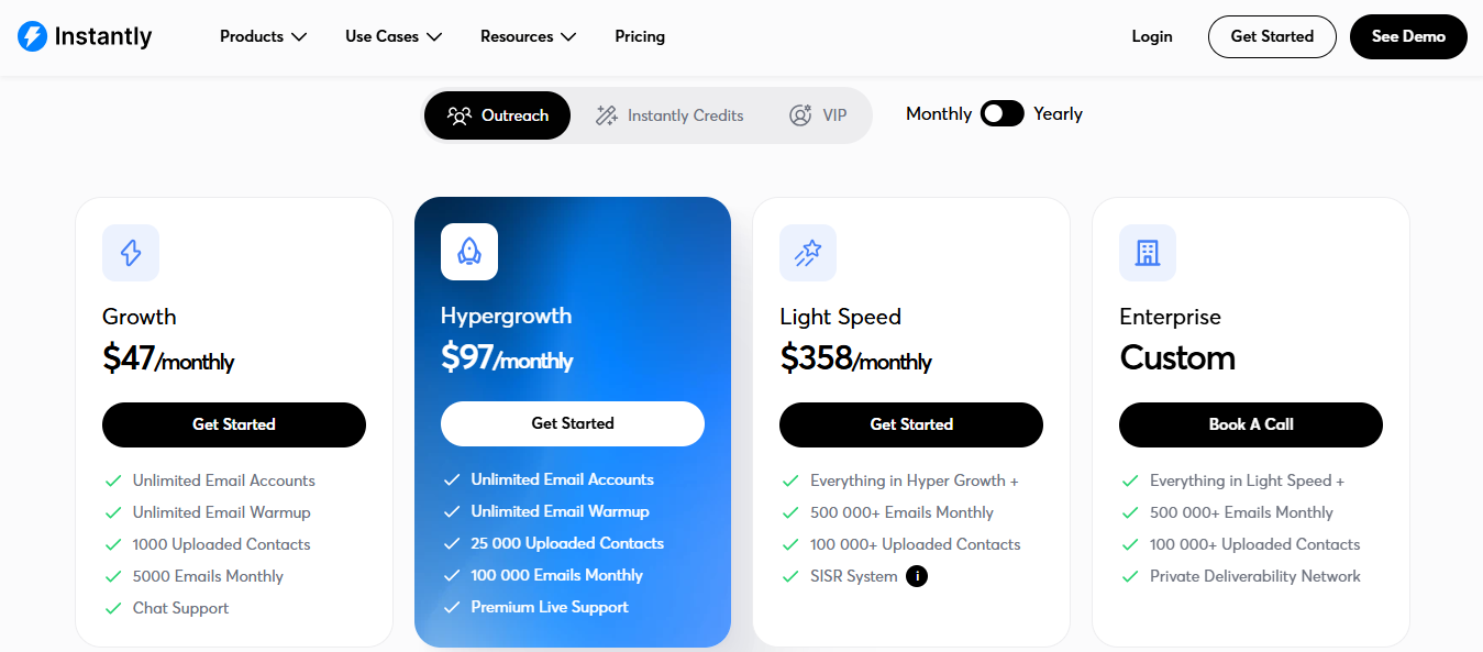Instantly AI Pricing