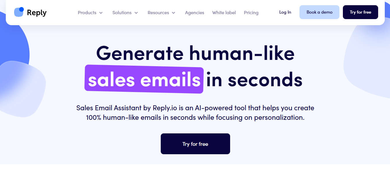 Reply io Homepage