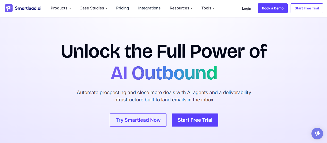 Smartlead AI Homepage