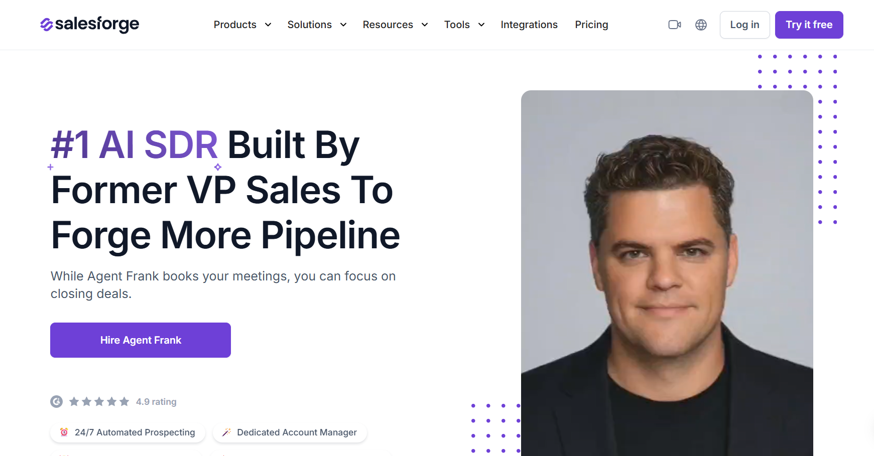 Agent Frank by Salesforge homepage