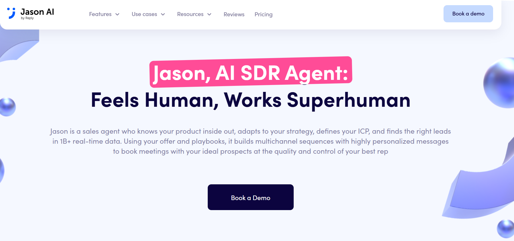 Jason by Reply.io homepage