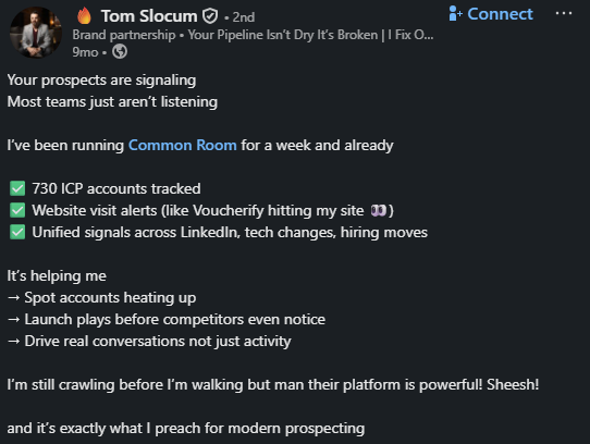 User sharing experience using Common Room io