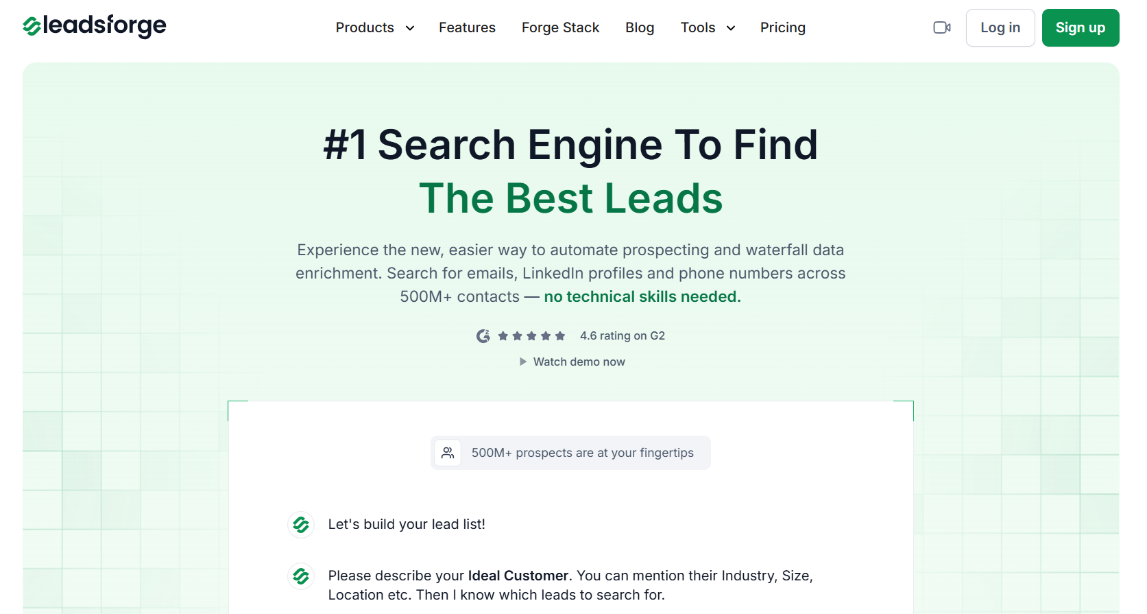 Leadsforge homepage