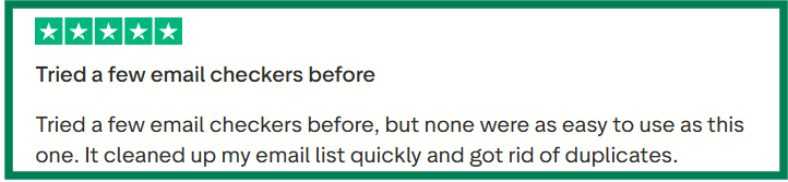 Mailtester.ninja trustpilot review about clean email list