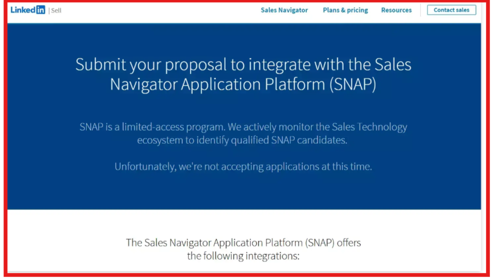 Sales Navigator Application Platform