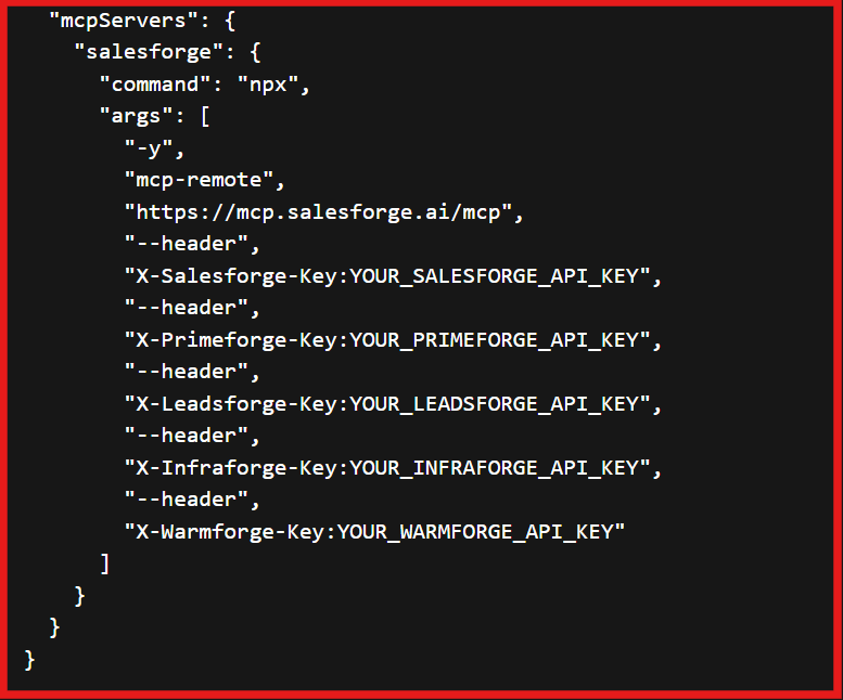 Add config to connect with forge MCP server