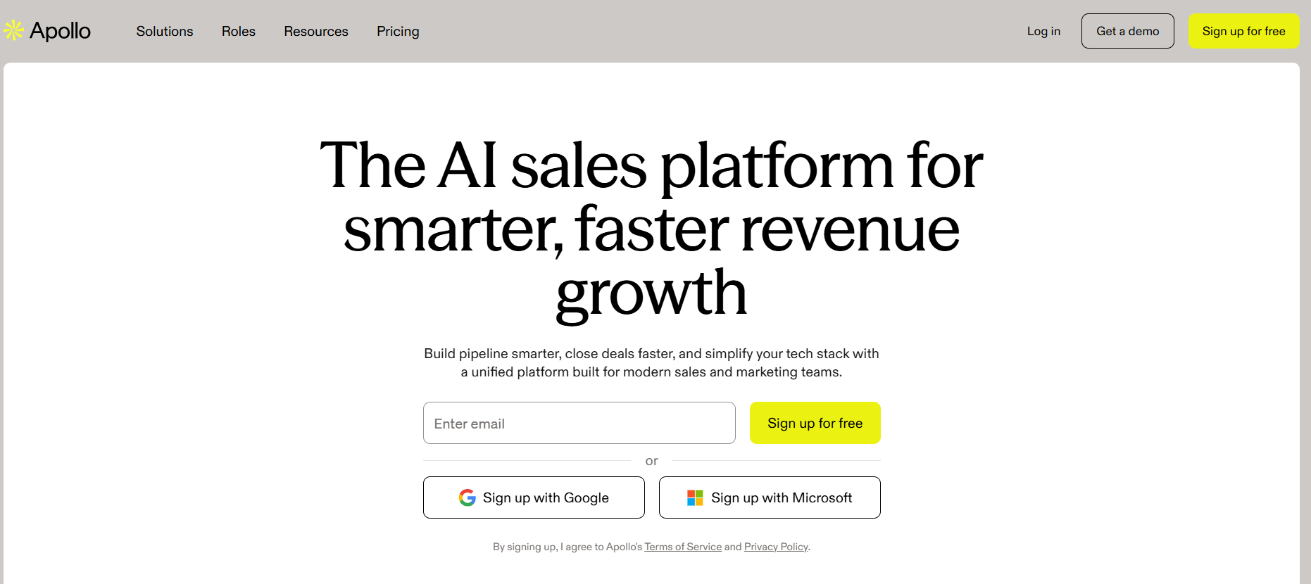 Apollo homepage