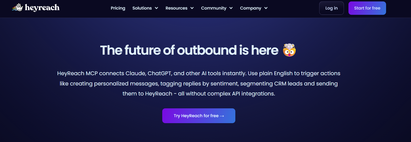 HeyReach MCP homepage