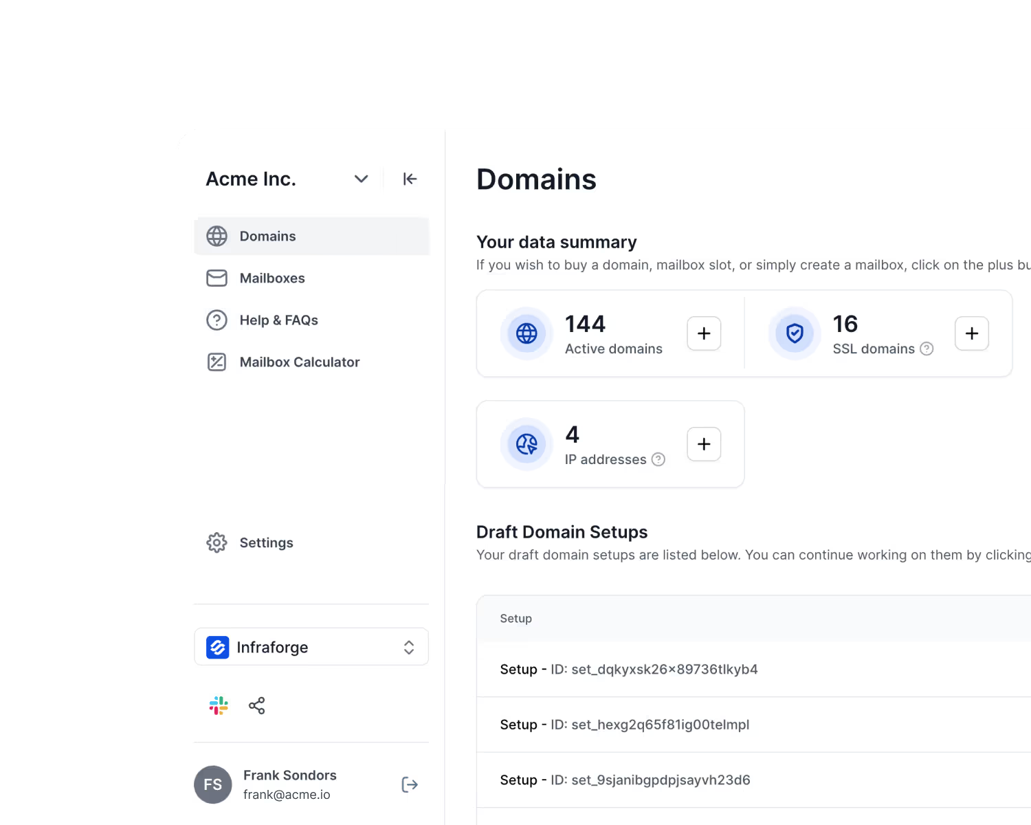 Infraforge Interface