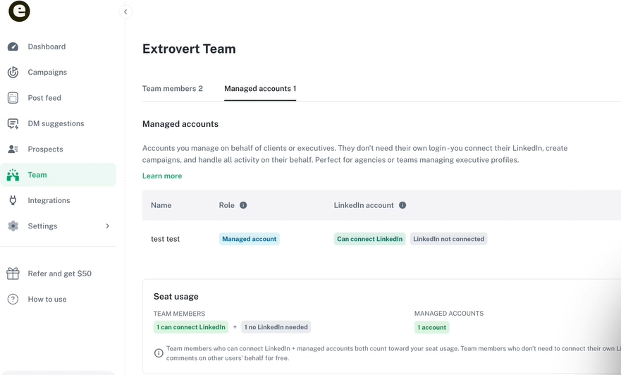 Multiple Accounts Management in Goextrovert