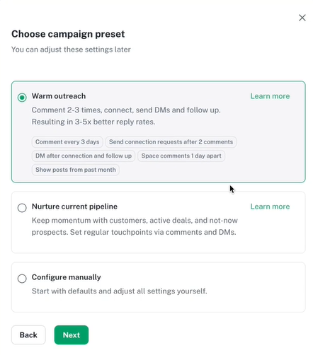 Preset Rules Setup