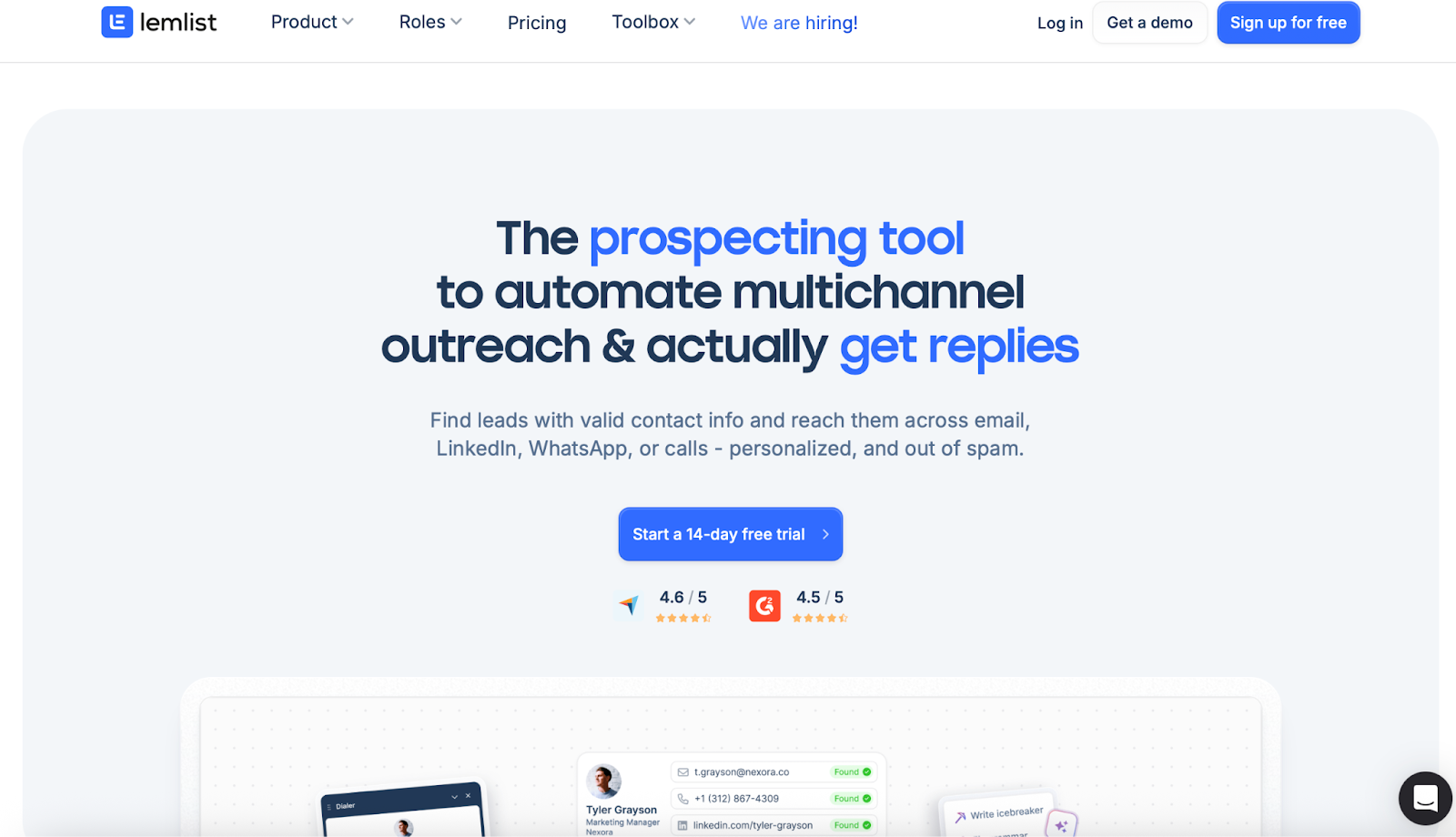 Lemlist Homepage
