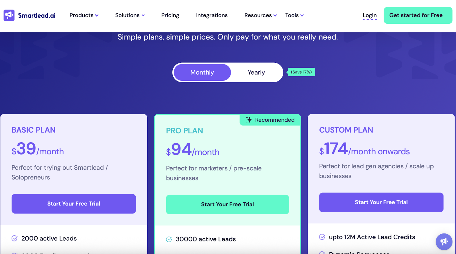 Smartlead.ai Pricing