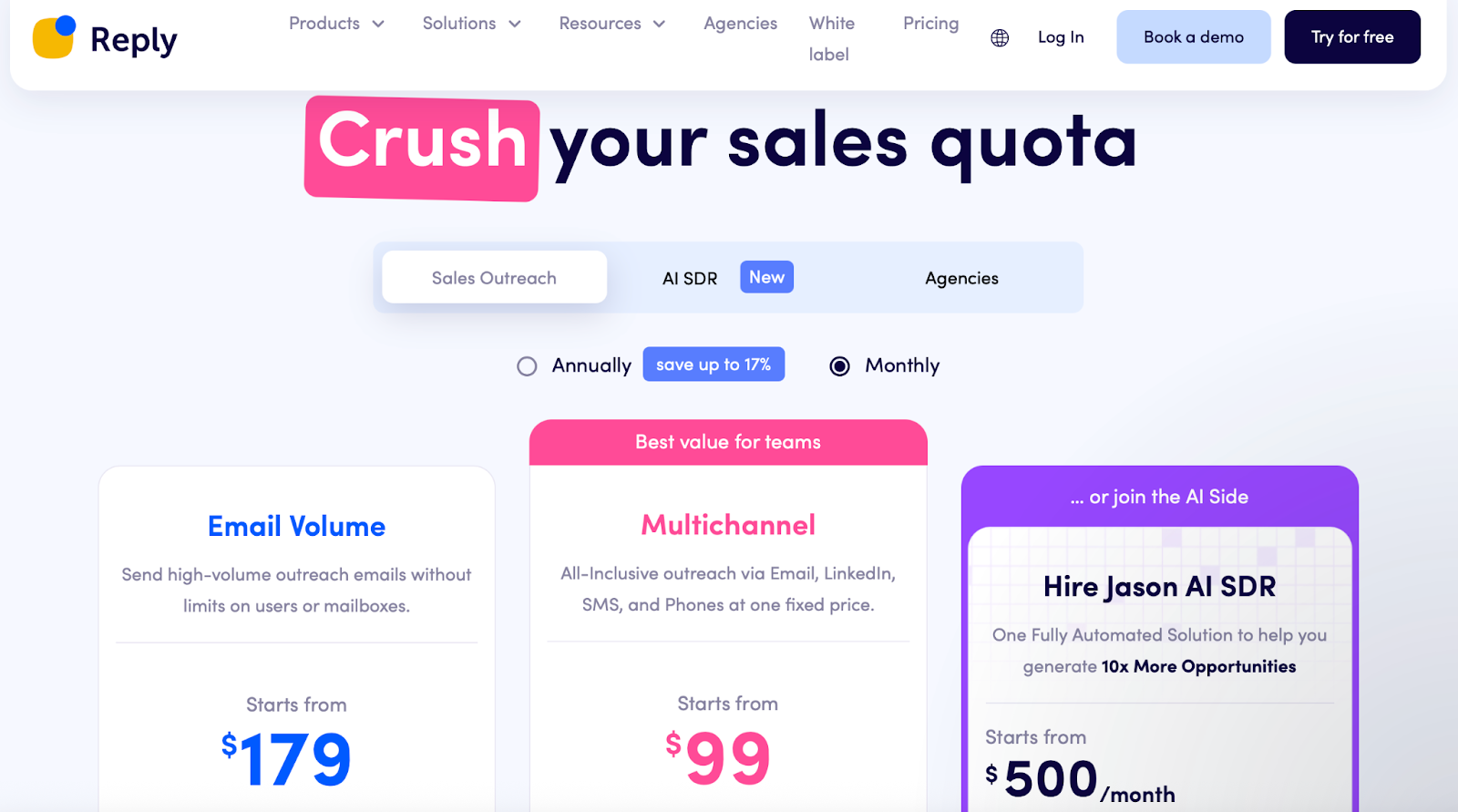 Reply.io pricing