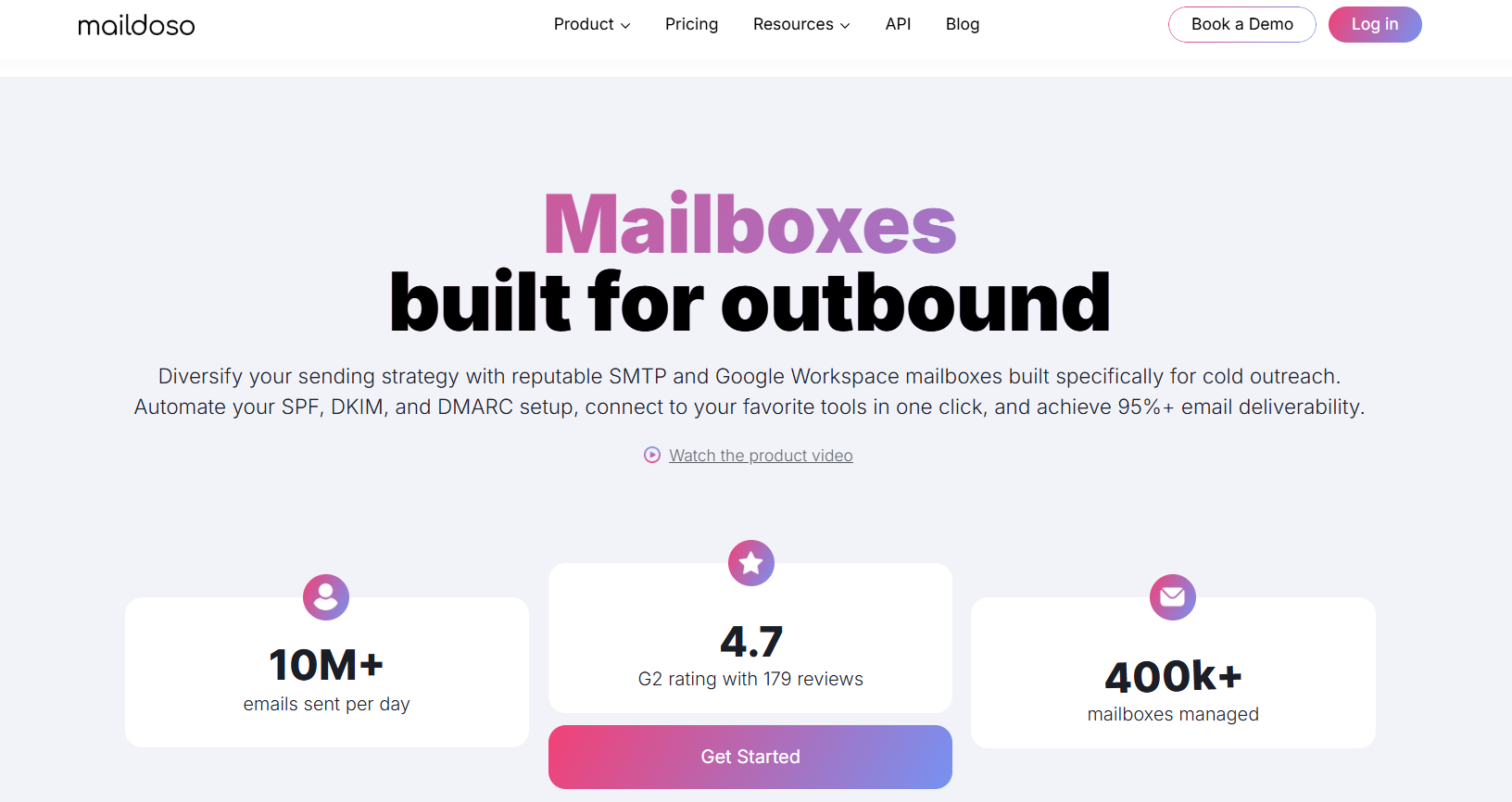 Maildoso homepage