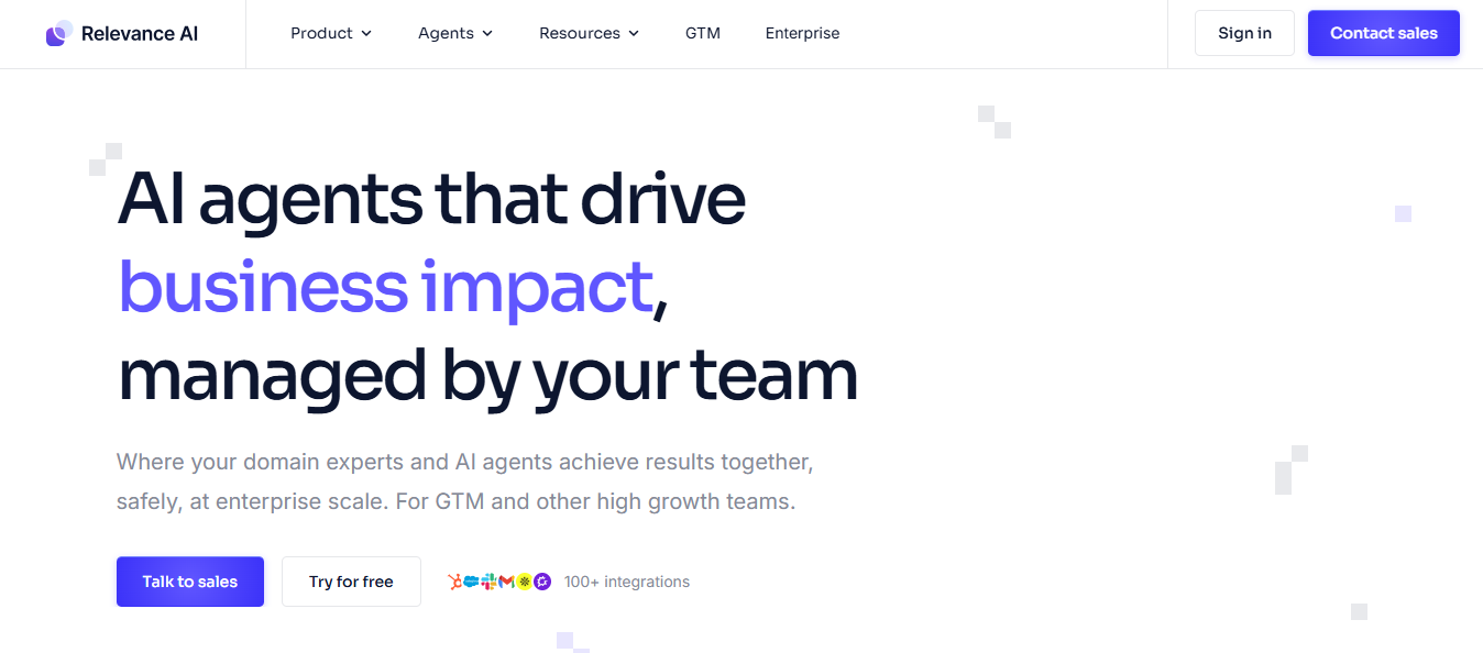 Relevance AI Homepage