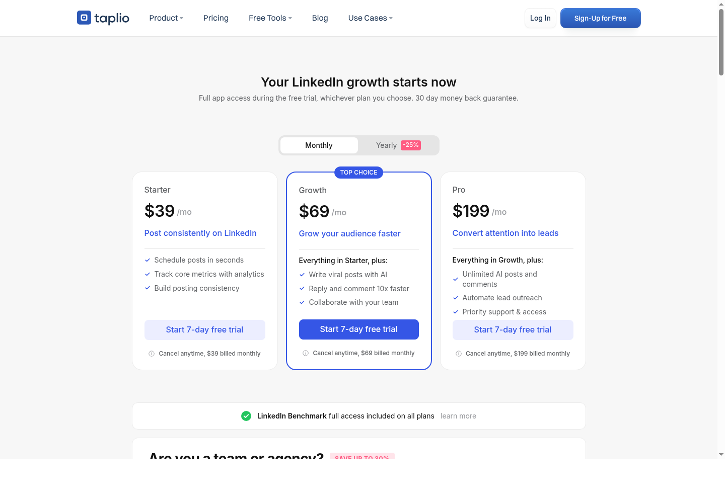 Taplio LinkedIn content growth and engagement workflow