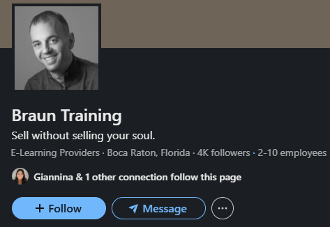 Braun Training LinkedIn Page