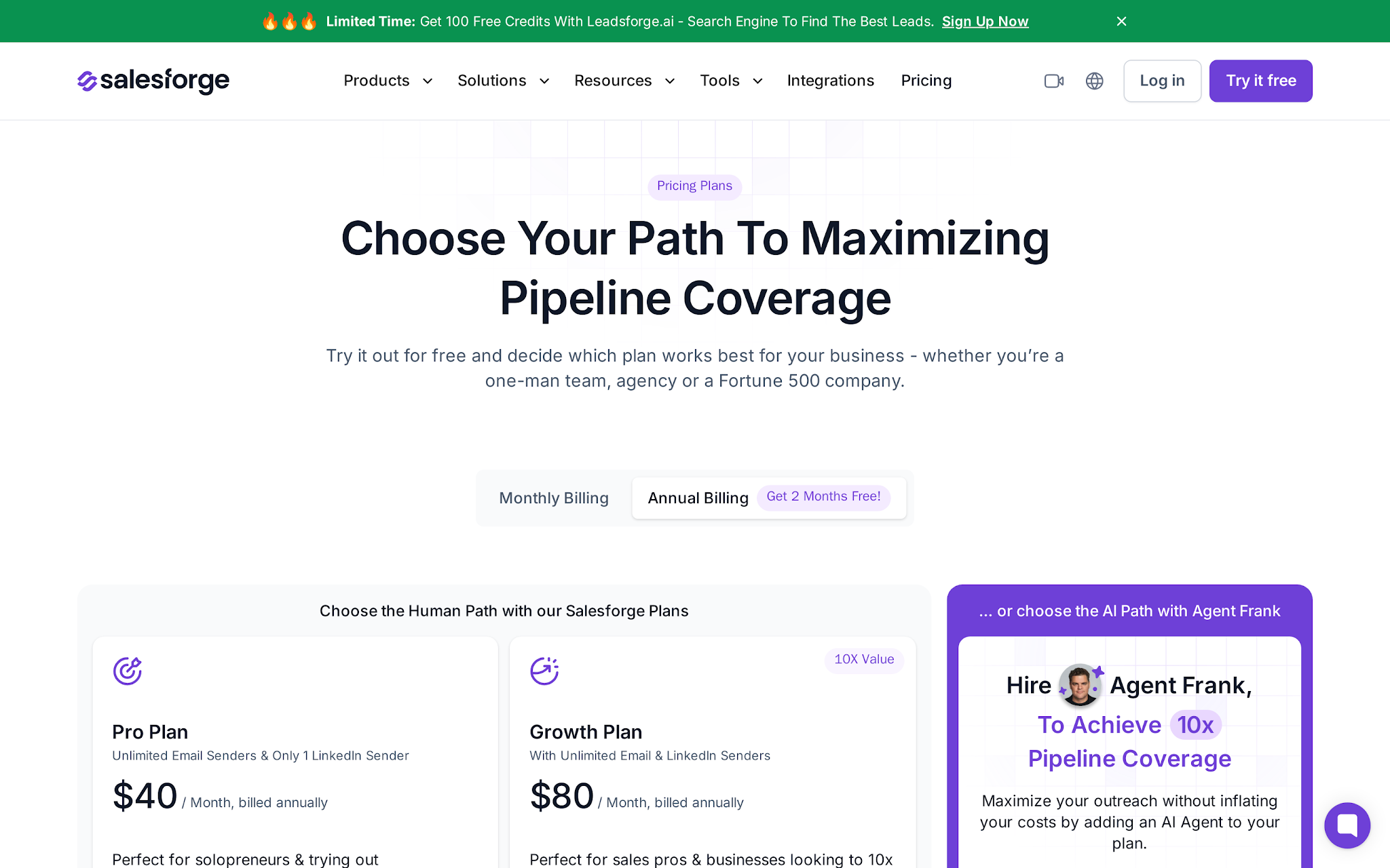 Salesforge pricing and outbound infrastructure plans