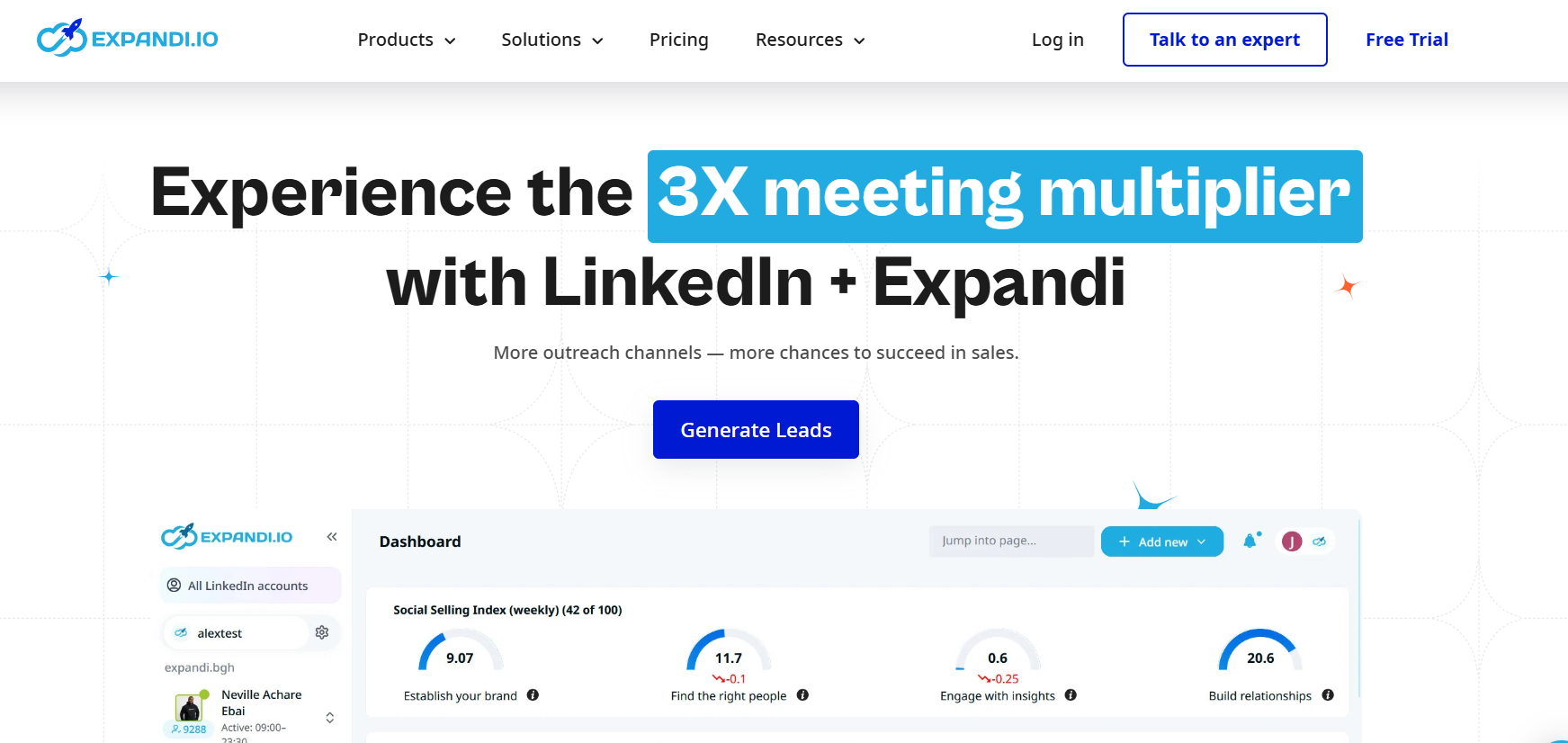 Expandi homepage