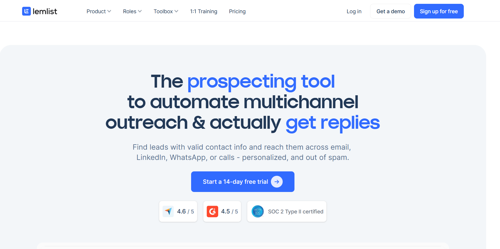 Lemlist homepage