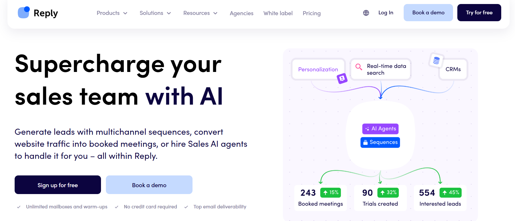 Reply.io homepage