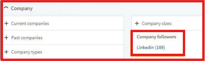 Go to the Advanced filters and use the Company followers filter to locate members