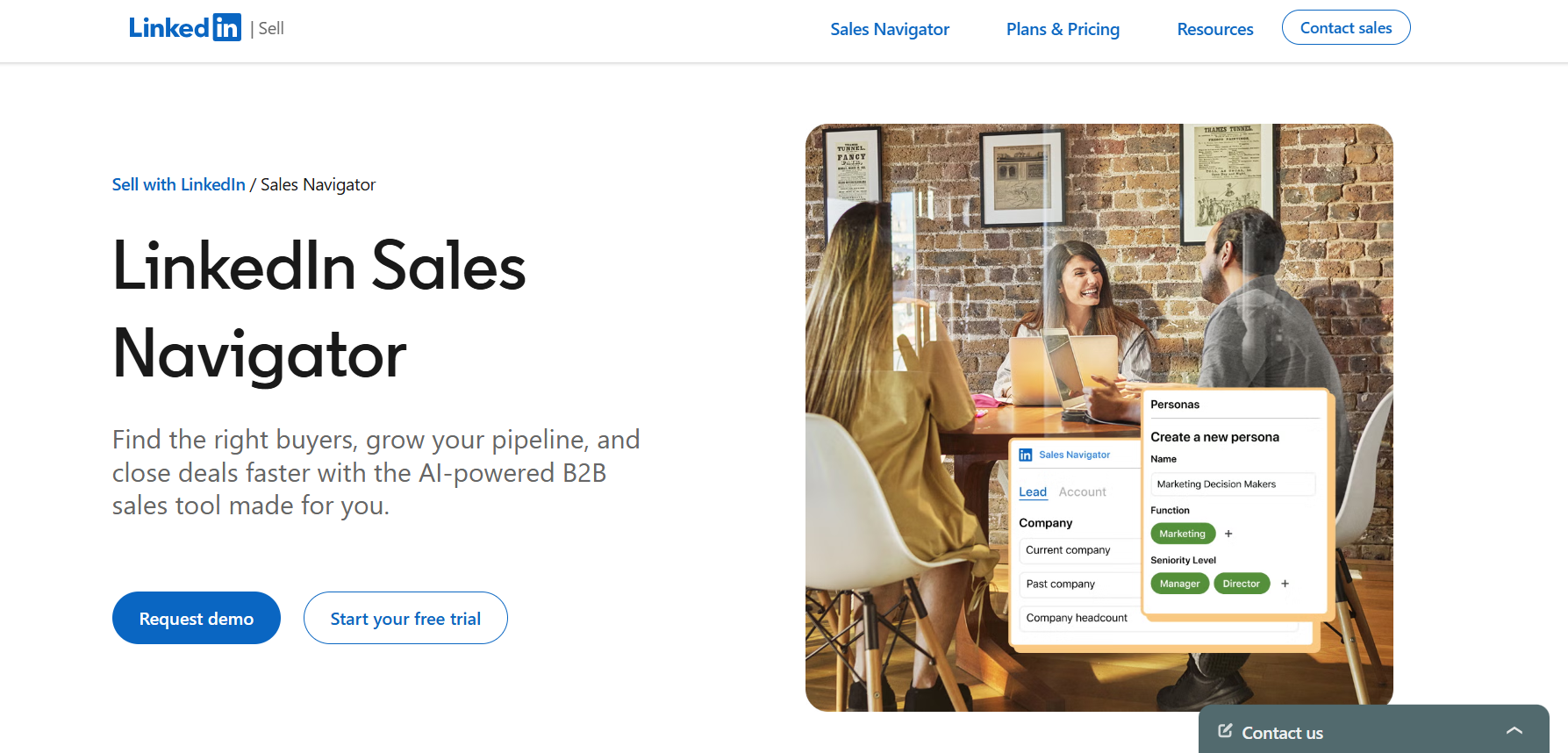 LinkedIn Sales Navigator homepage