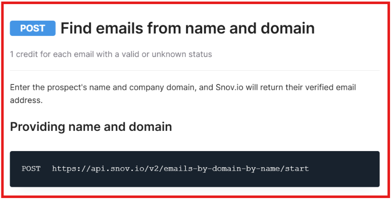Find emails from name and domain