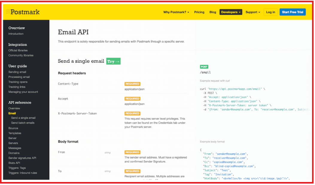 Postmark email API