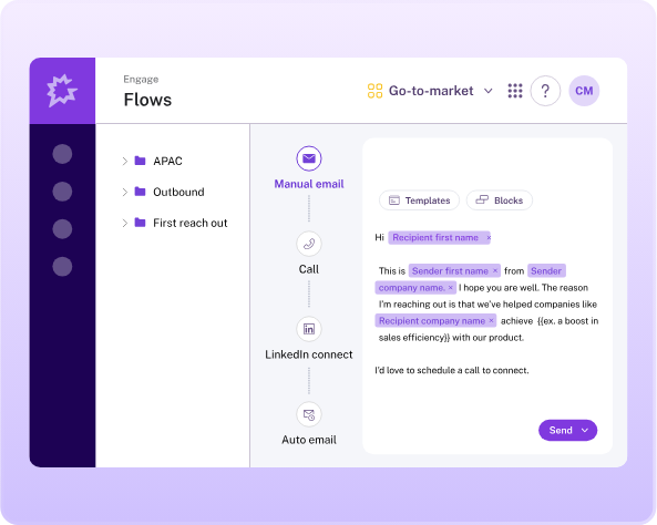 Flows feature by Gong Engage