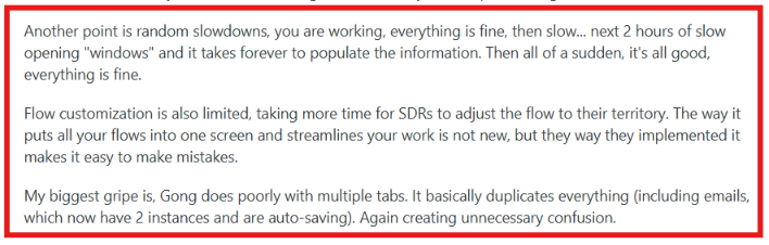 Gong reddit review about slow performance