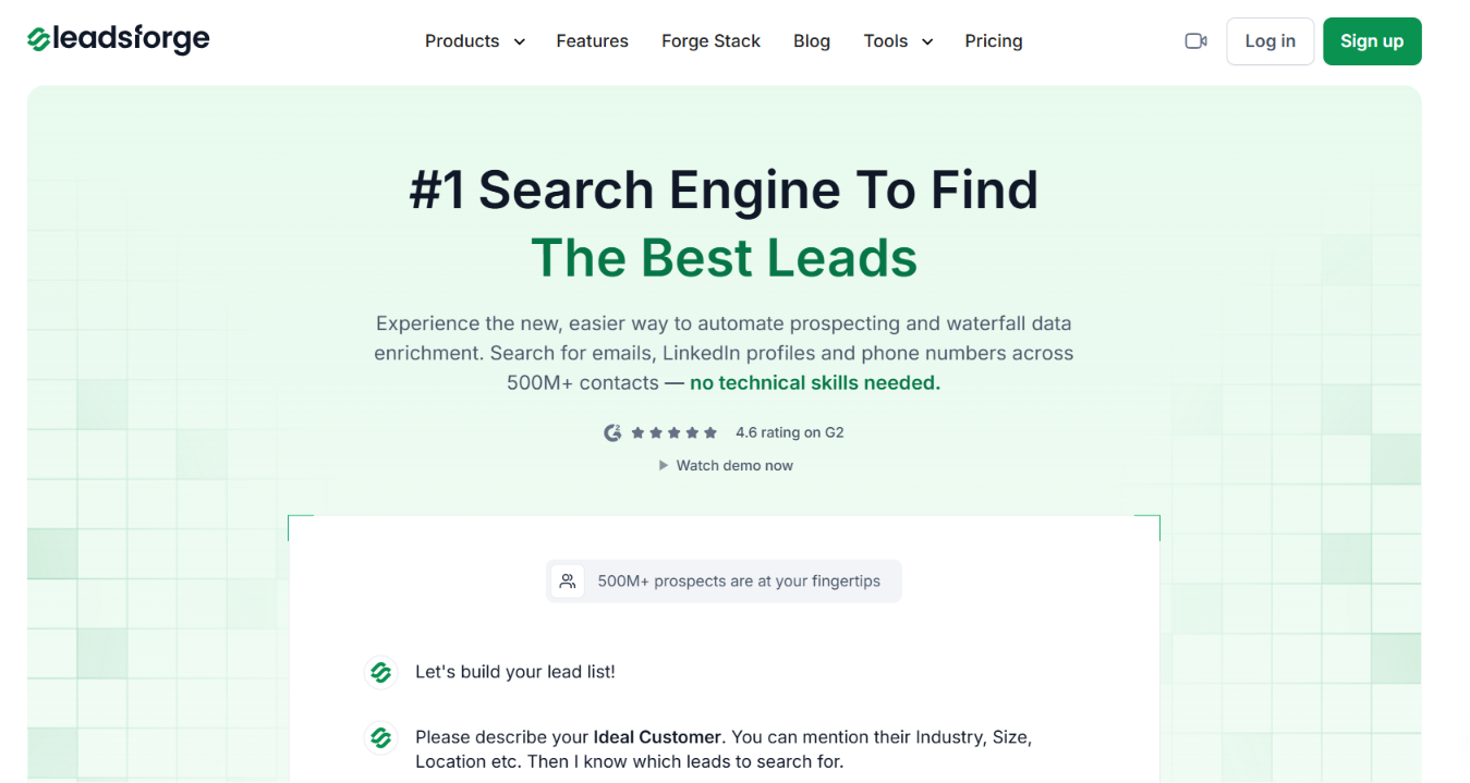  Leadsforge homepage