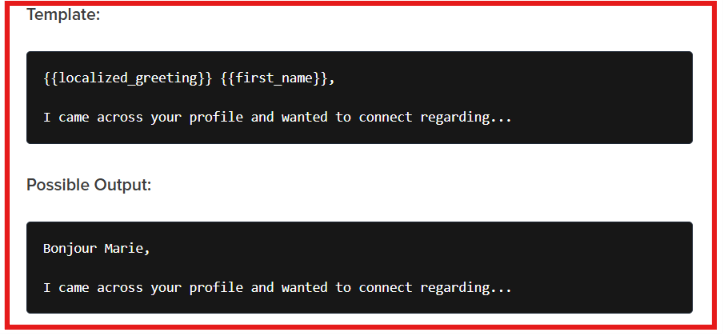 Localized Greeting for Human Path Messages