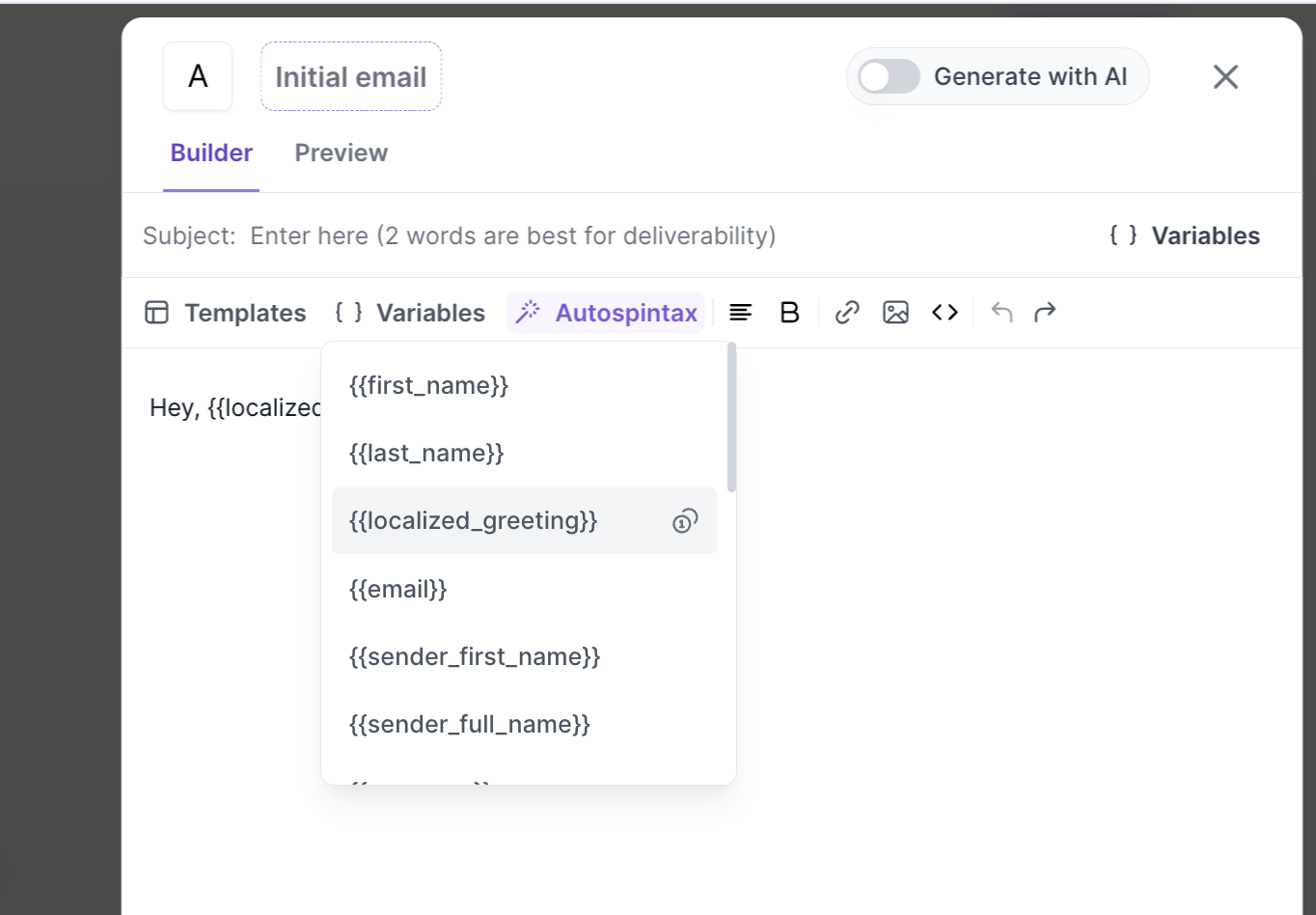 localized greeting in Salesforge